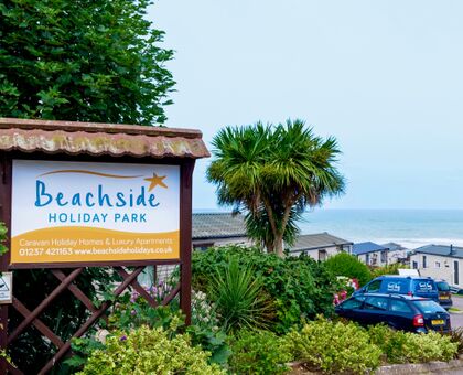Beachside holiday park entrance