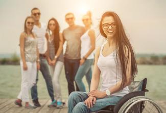 Wheelchair user on holiday